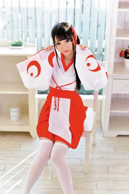 【神コス美少女】丸メガネ巫女さんの除霊フェラチオぶっかけ!跡美しゅり サンプル1
