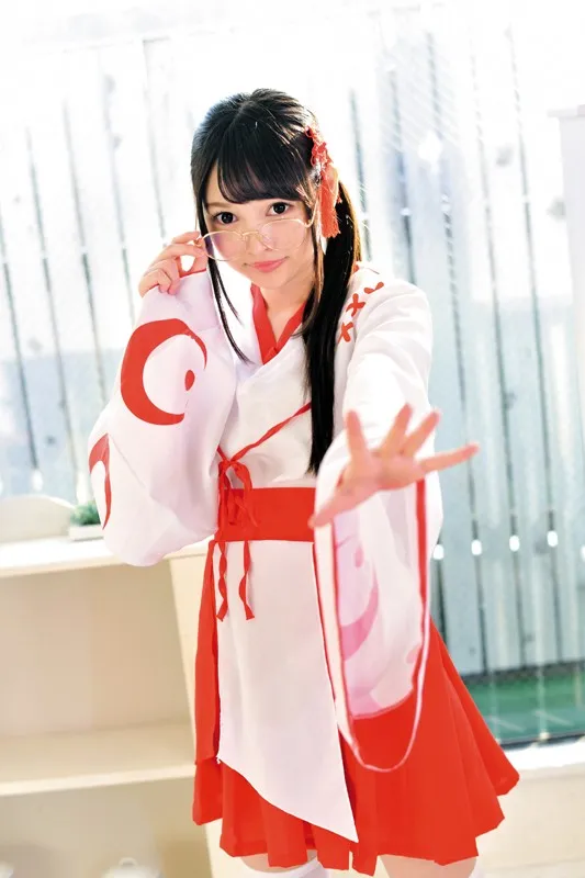 【神コス美少女】丸メガネ巫女さんの除霊フェラチオぶっかけ!跡美しゅり サンプル2